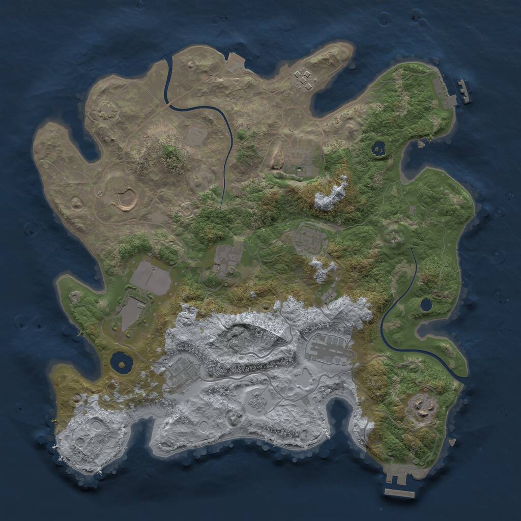 Rust Map: Procedural Map, Size: 3500, Seed: 139168147, 14 Monuments