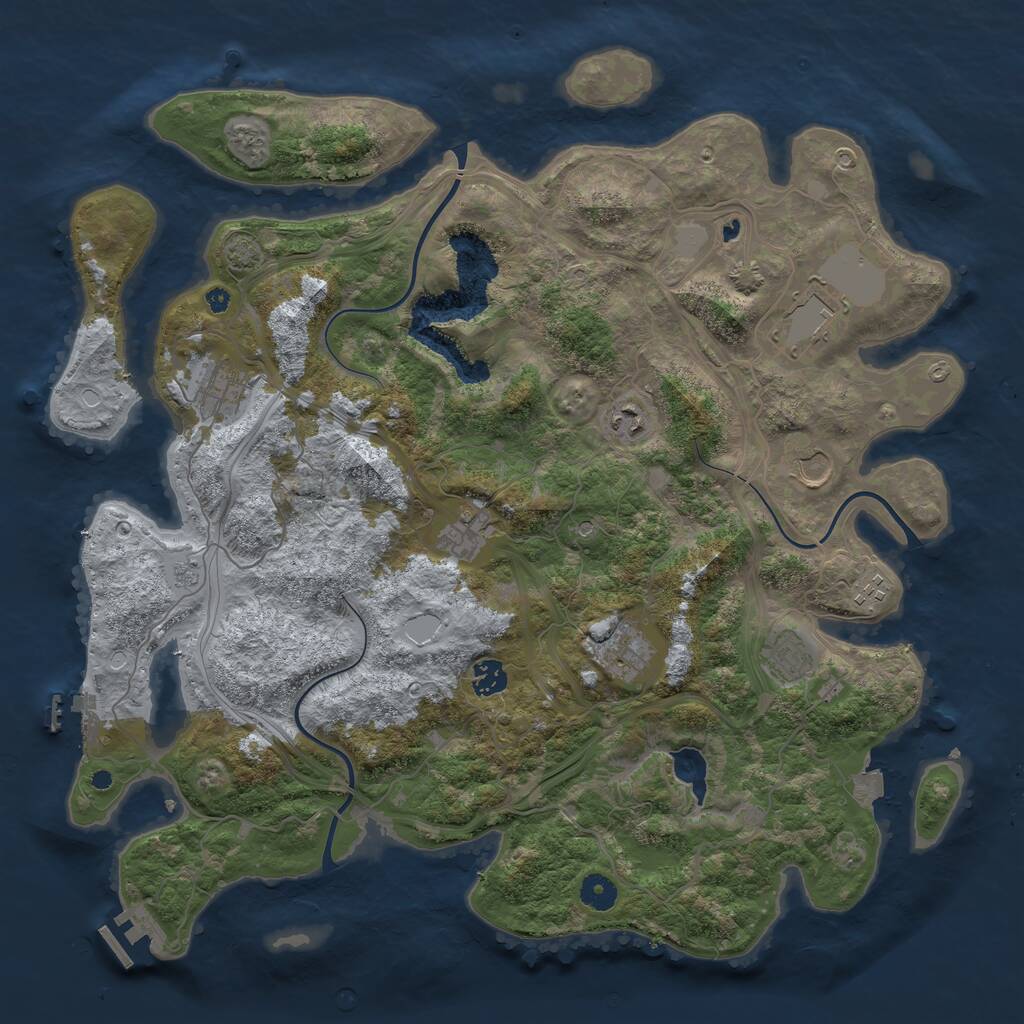 Rust Map: Procedural Map, Size: 4250, Seed: 1229413801, 15 Monuments