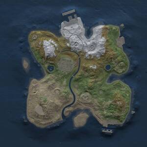 Thumbnail Rust Map: Procedural Map, Size: 2250, Seed: 1744753309, 5 Monuments