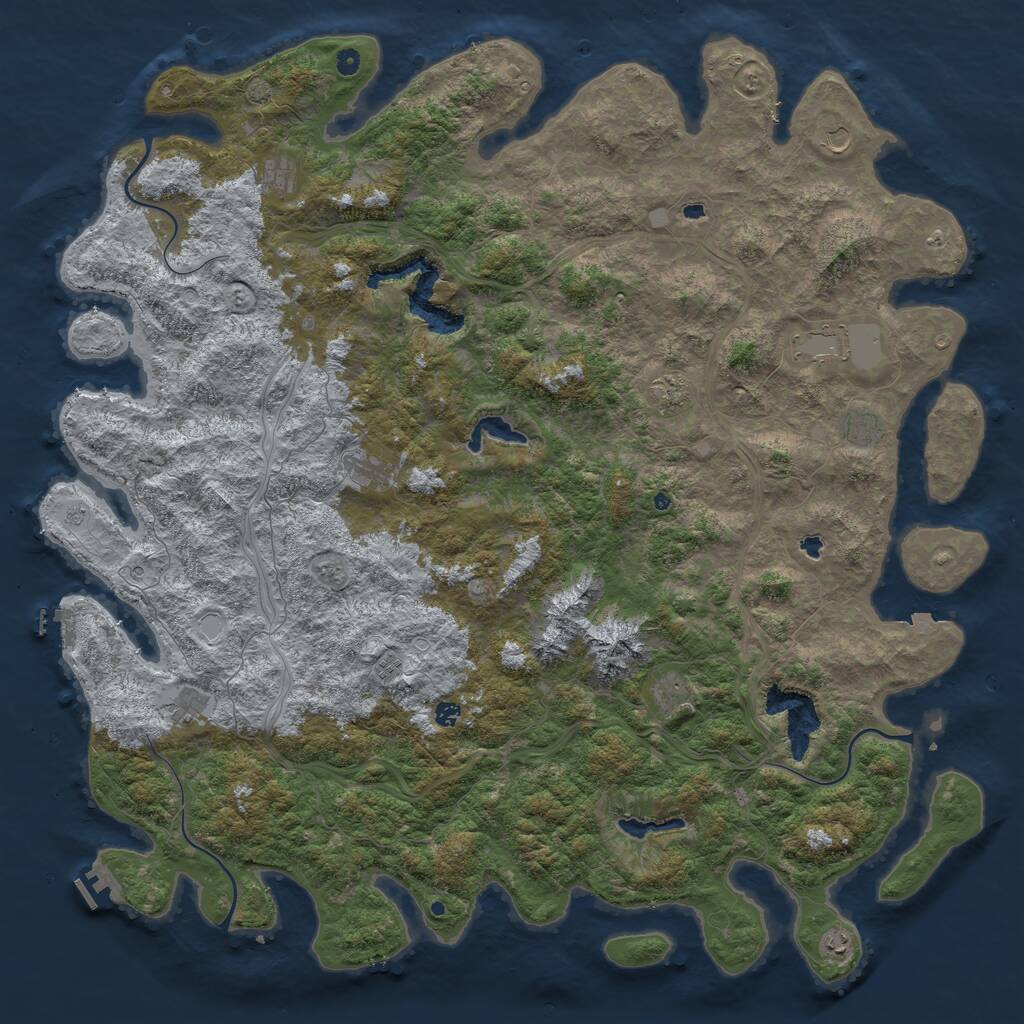 Rust Map: Procedural Map, Size: 6000, Seed: 1402943314, 17 Monuments