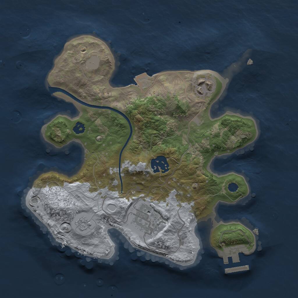 Rust Map: Procedural Map, Size: 2500, Seed: 488426, 6 Monuments