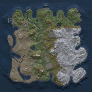 Thumbnail Rust Map: Procedural Map, Size: 3500, Seed: 1665490820, 15 Monuments