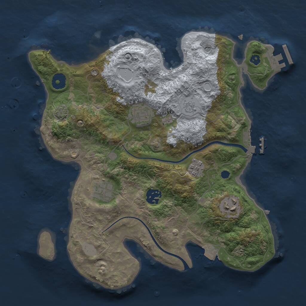 Rust Map: Procedural Map, Size: 3000, Seed: 1460307172, 11 Monuments