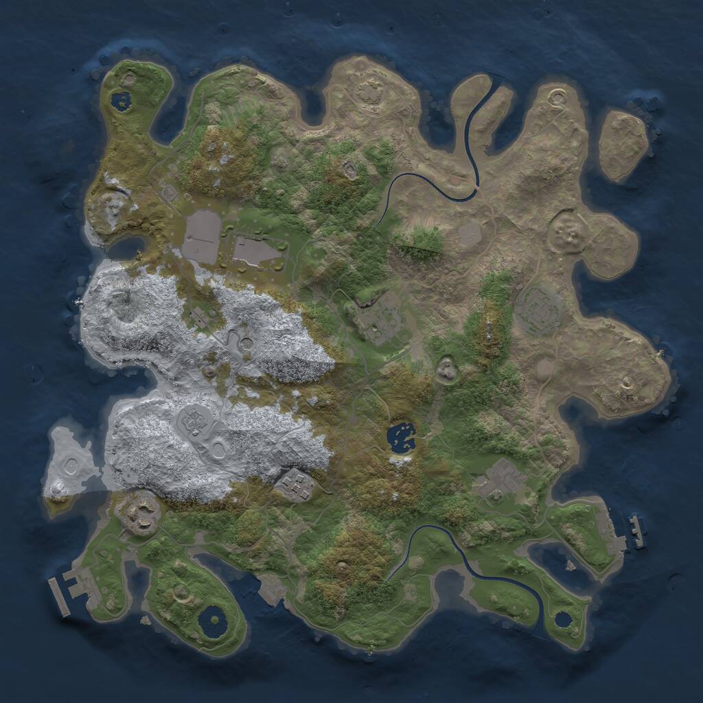 Rust Map: Procedural Map, Size: 3500, Seed: 30661392, 13 Monuments