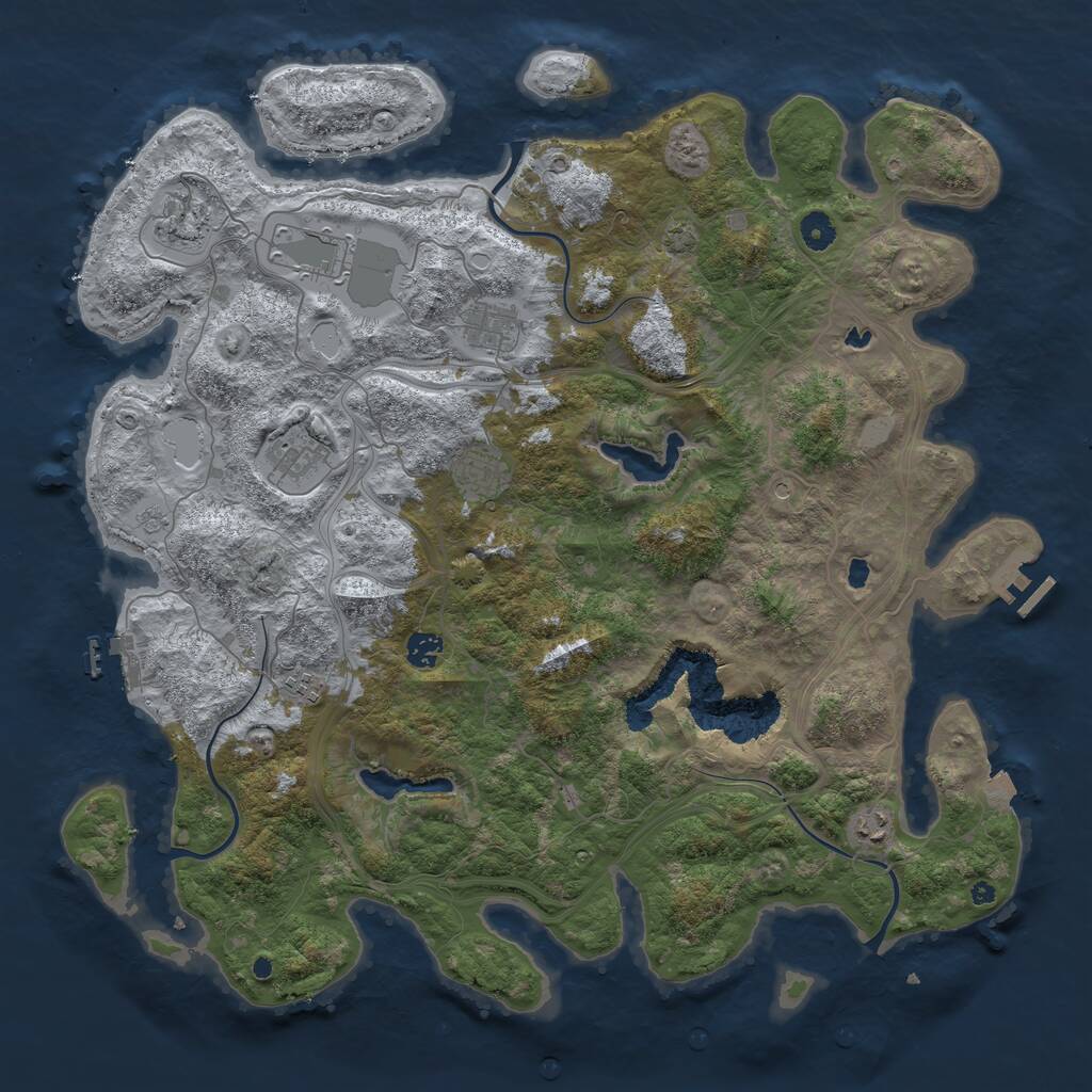 Rust Map: Procedural Map, Size: 4500, Seed: 1388346559, 14 Monuments