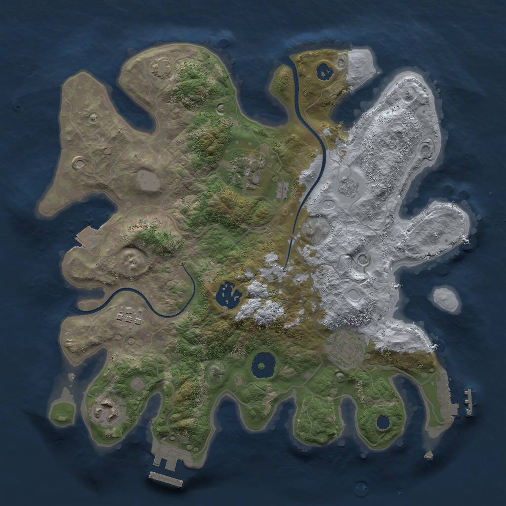 Rust Map: Procedural Map, Size: 3000, Seed: 8456, 11 Monuments