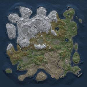 Thumbnail Rust Map: Procedural Map, Size: 3500, Seed: 80183492, 13 Monuments