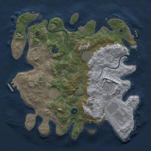 Thumbnail Rust Map: Procedural Map, Size: 3500, Seed: 468490623, 11 Monuments