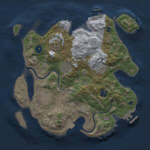 Thumbnail Rust Map: Procedural Map, Size: 3000, Seed: 672382589, 11 Monuments