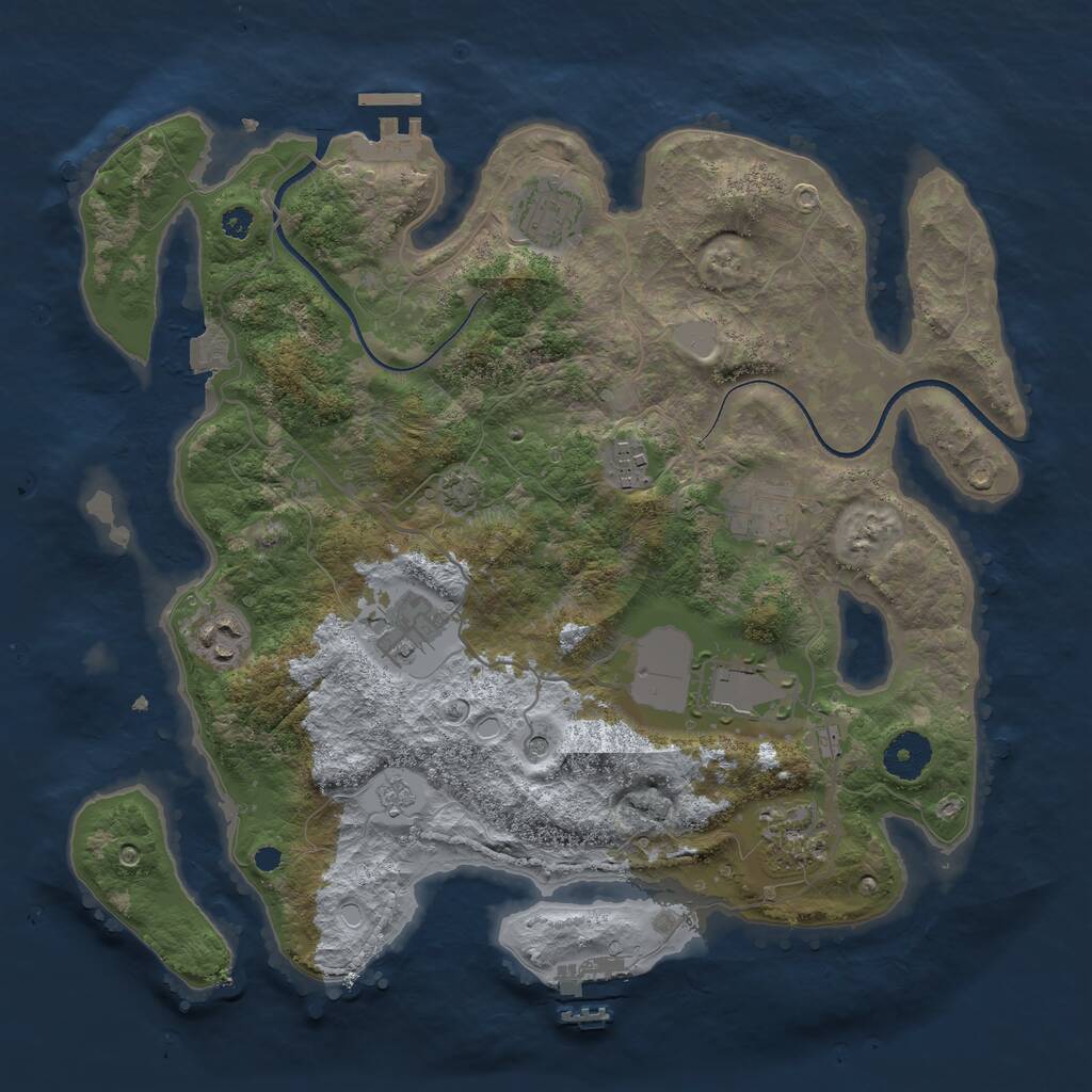 Rust Map: Procedural Map, Size: 3500, Seed: 1511, 13 Monuments