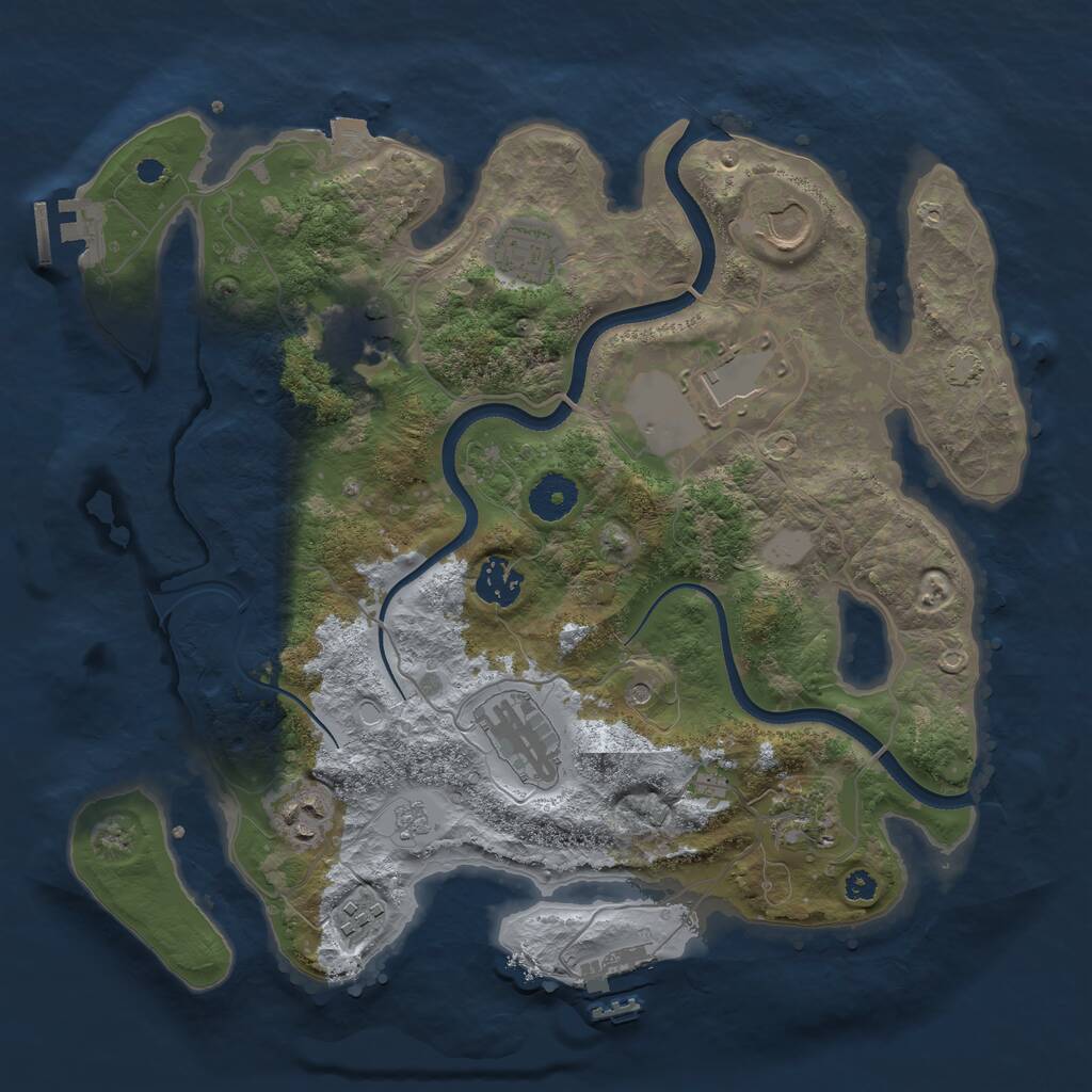 Rust Map: Procedural Map, Size: 3500, Seed: 1511, 15 Monuments