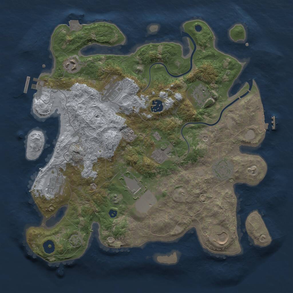 Rust Map: Procedural Map, Size: 3500, Seed: 1116051400, 15 Monuments