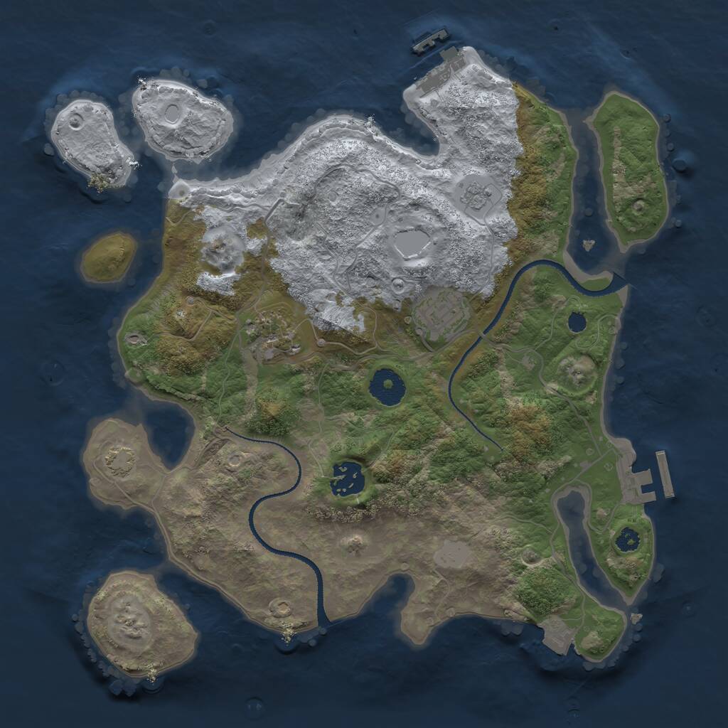 Rust Map: Procedural Map, Size: 3100, Seed: 157236130, 8 Monuments