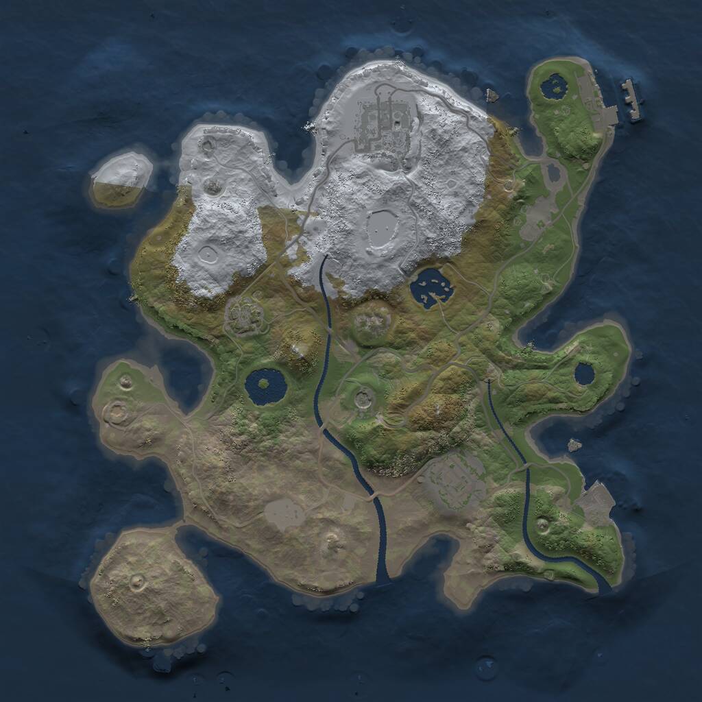 Rust Map: Procedural Map, Size: 2700, Seed: 157236130, 7 Monuments