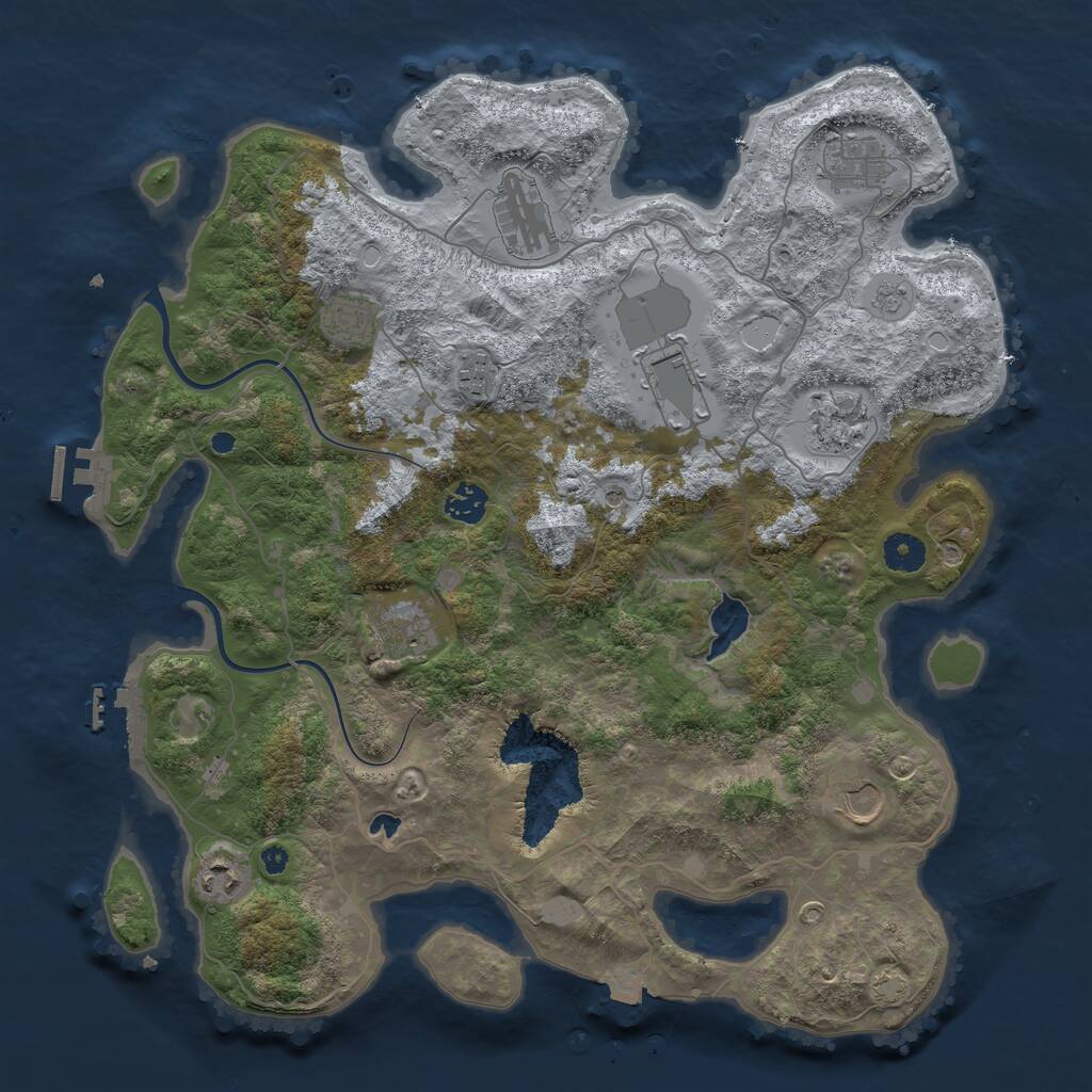 Rust Map: Procedural Map, Size: 4000, Seed: 1942788197, 16 Monuments