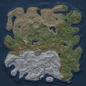 Thumbnail Rust Map: Procedural Map, Size: 4500, Seed: 1343658751, 17 Monuments