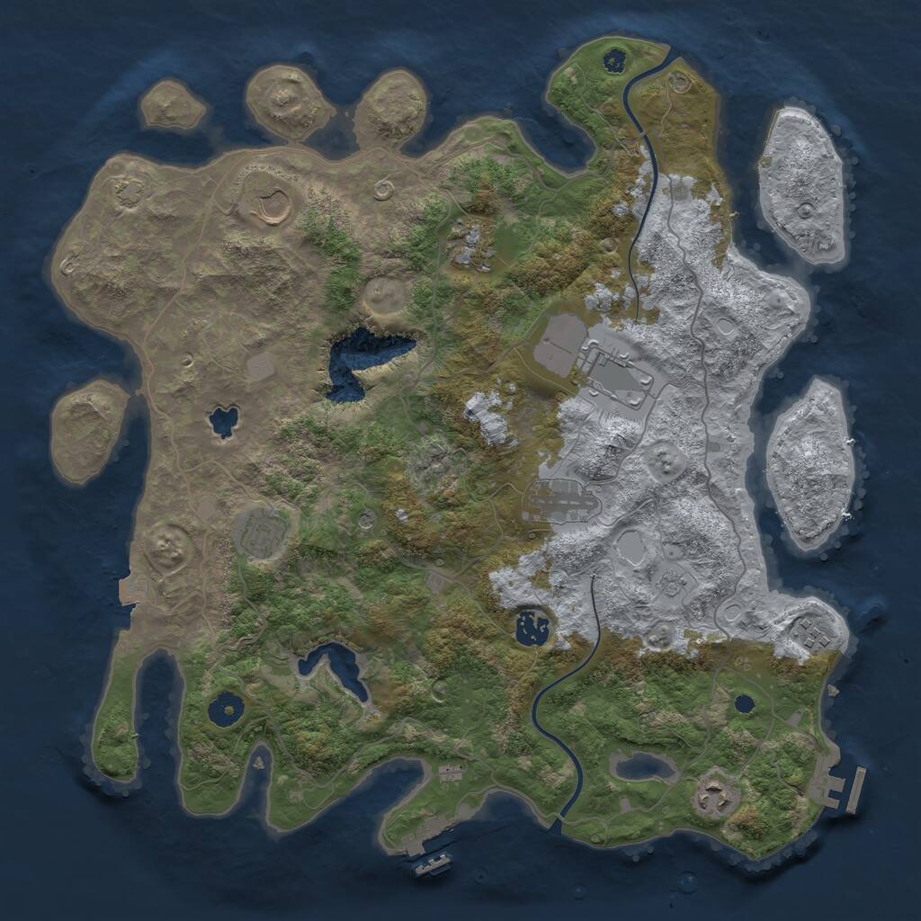 Rust Map: Procedural Map, Size: 4000, Seed: 860365824, 14 Monuments