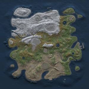 Thumbnail Rust Map: Procedural Map, Size: 3500, Seed: 1070945737, 12 Monuments