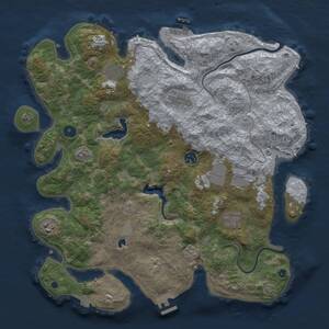 Thumbnail Rust Map: Procedural Map, Size: 4000, Seed: 1940648597, 13 Monuments