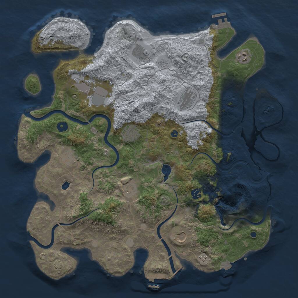 Rust Map: Procedural Map, Size: 4200, Seed: 753630581, 16 Monuments