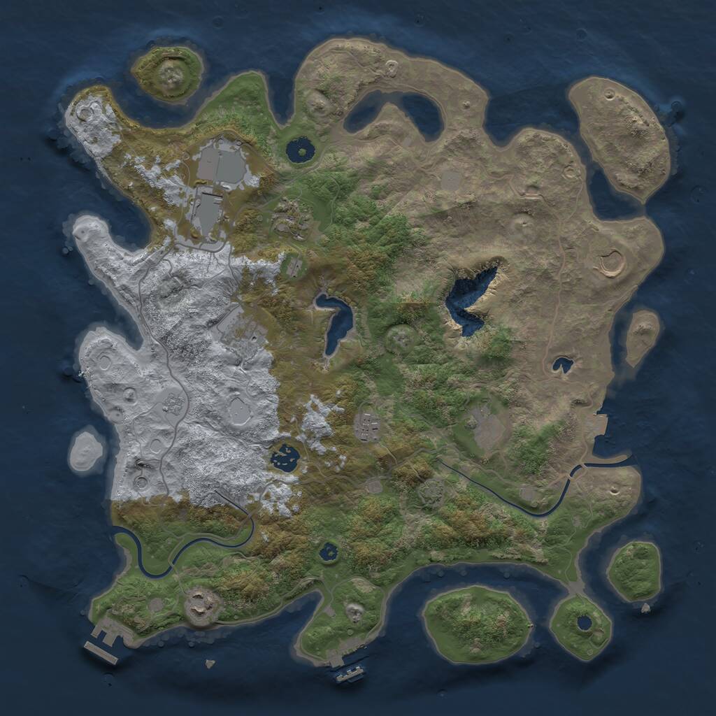 Rust Map: Procedural Map, Size: 4000, Seed: 424732160, 14 Monuments