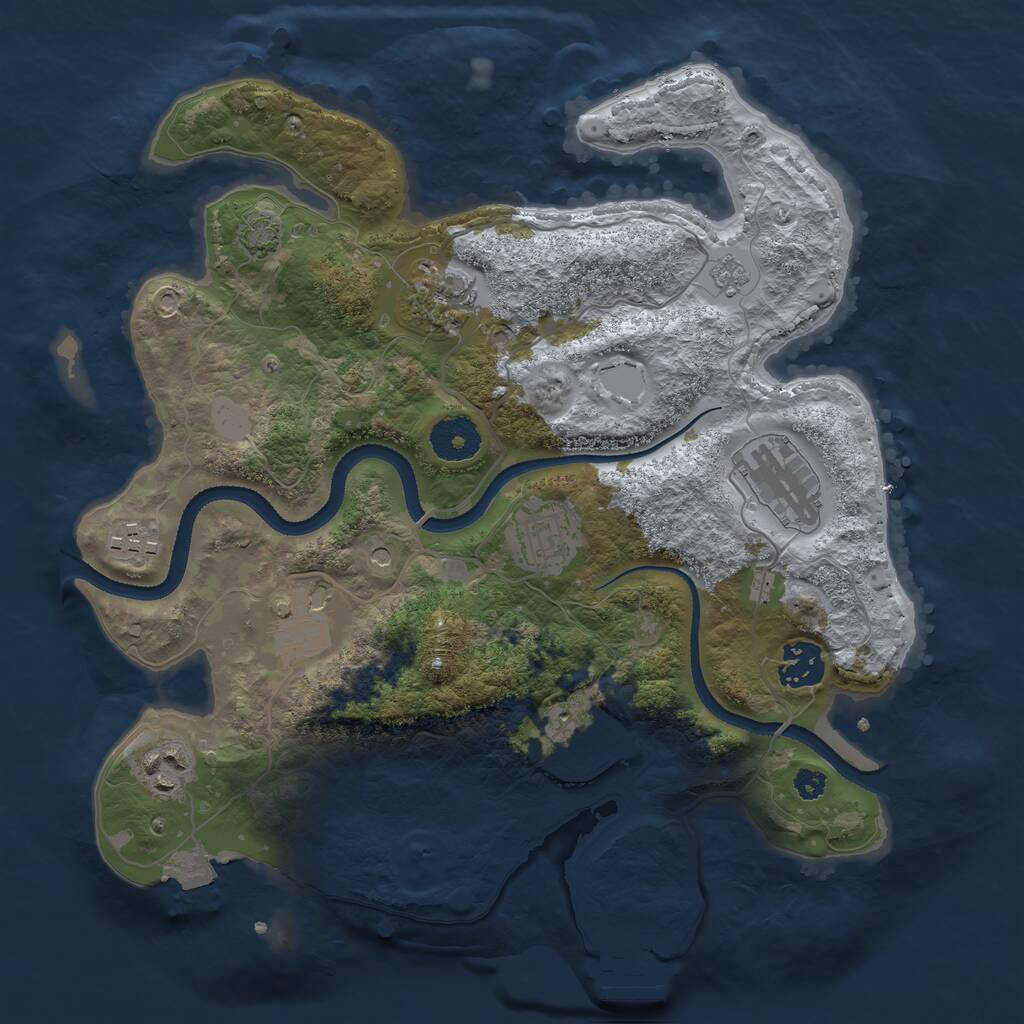 Rust Map: Procedural Map, Size: 3250, Seed: 1537204321, 13 Monuments
