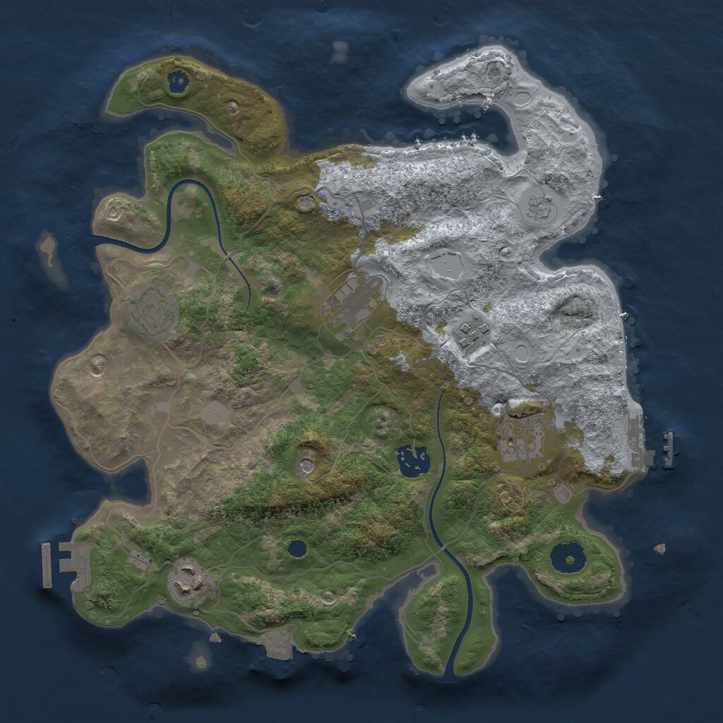 Rust Map: Procedural Map, Size: 3250, Seed: 1537204321, 11 Monuments