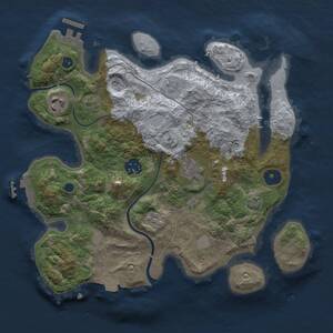 Thumbnail Rust Map: Procedural Map, Size: 3000, Seed: 43126916, 10 Monuments