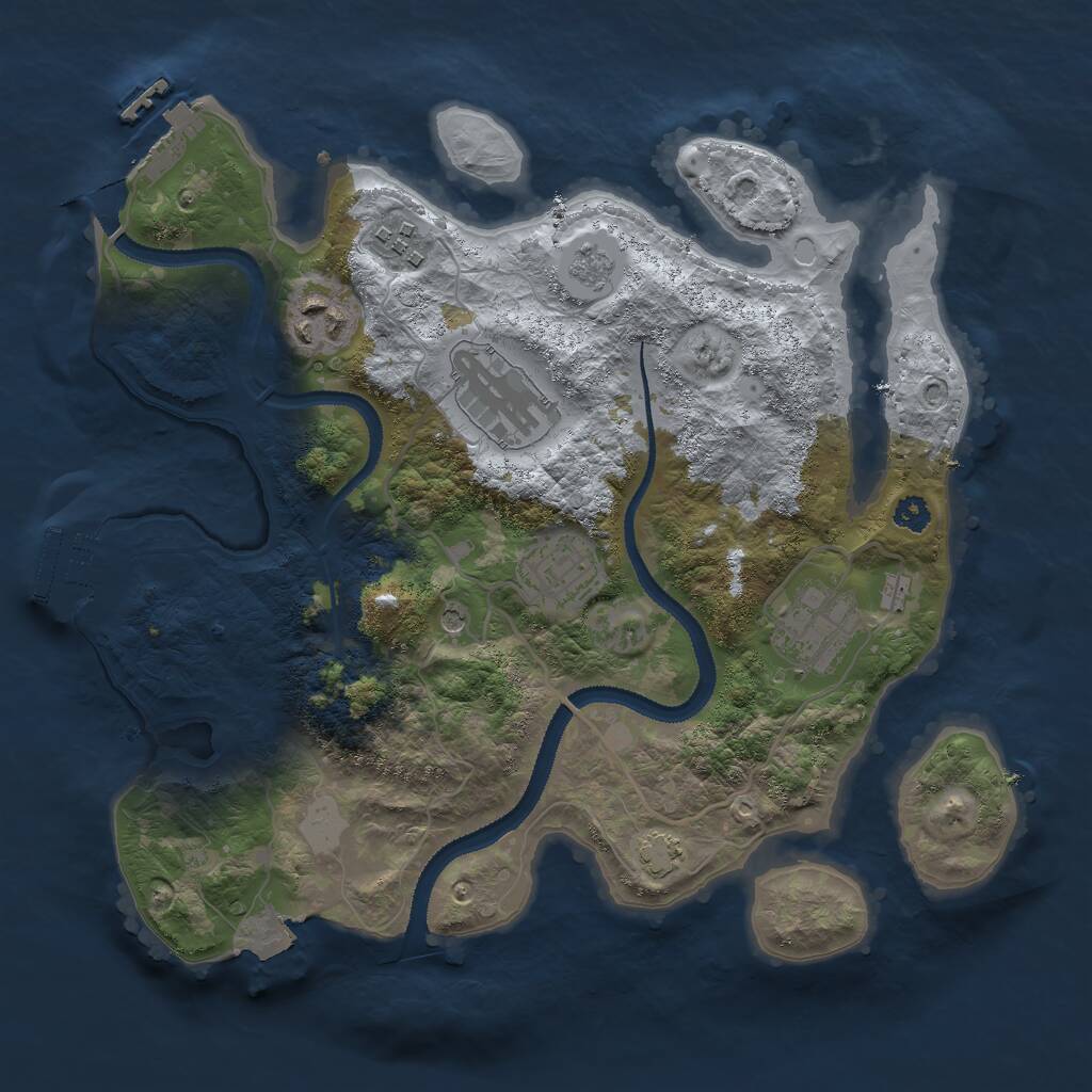 Rust Map: Procedural Map, Size: 3000, Seed: 43126916, 11 Monuments