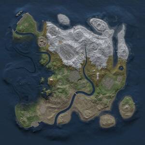 Thumbnail Rust Map: Procedural Map, Size: 3000, Seed: 43126916, 11 Monuments