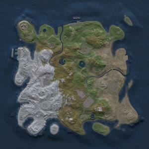 Thumbnail Rust Map: Procedural Map, Size: 3500, Seed: 1015983015, 14 Monuments