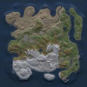 Thumbnail Rust Map: Procedural Map, Size: 3500, Seed: 54049, 13 Monuments