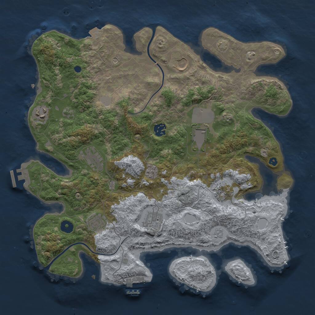 Rust Map: Procedural Map, Size: 3750, Seed: 1589556439, 15 Monuments