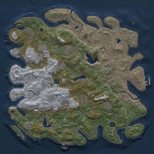 Thumbnail Rust Map: Procedural Map, Size: 4500, Seed: 2072428841, 17 Monuments