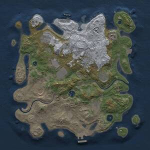 Thumbnail Rust Map: Procedural Map, Size: 3500, Seed: 408825565, 14 Monuments