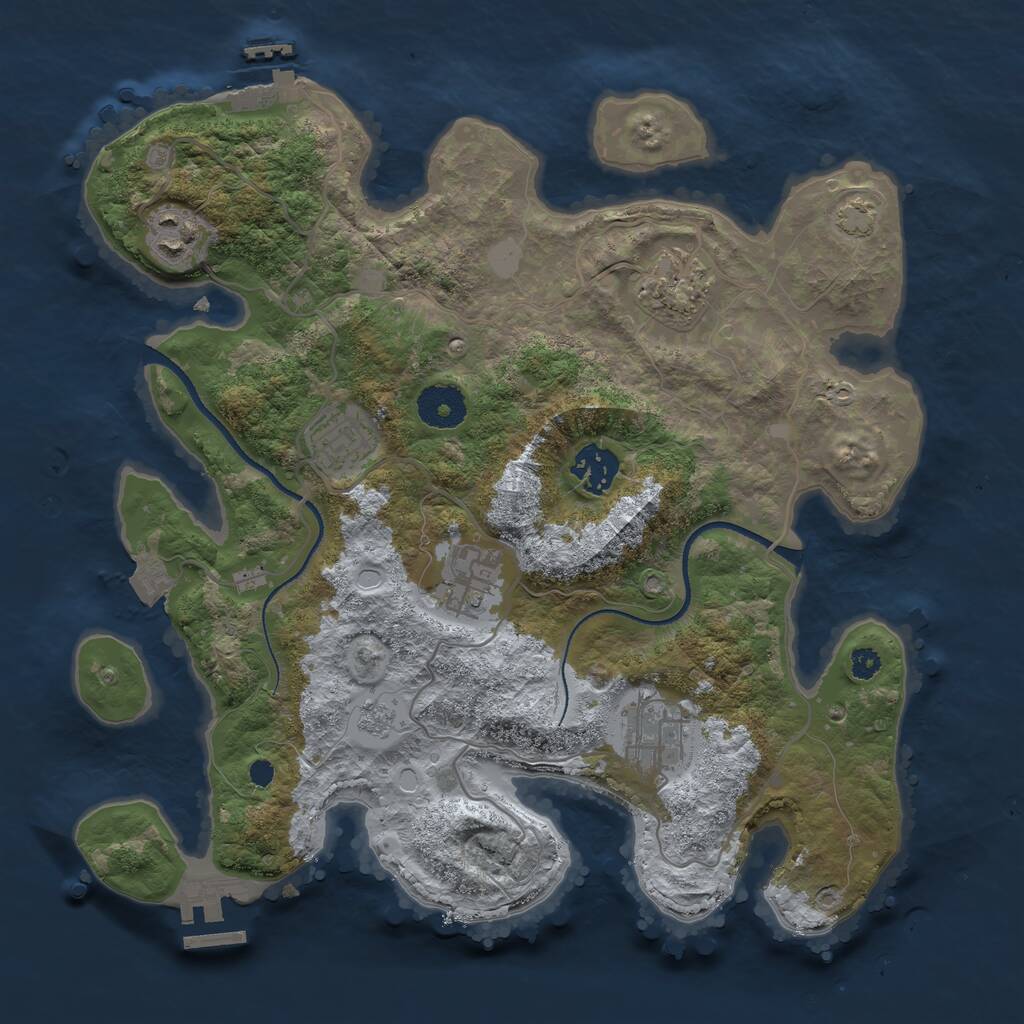 Rust Map: Procedural Map, Size: 3300, Seed: 1334527035, 11 Monuments