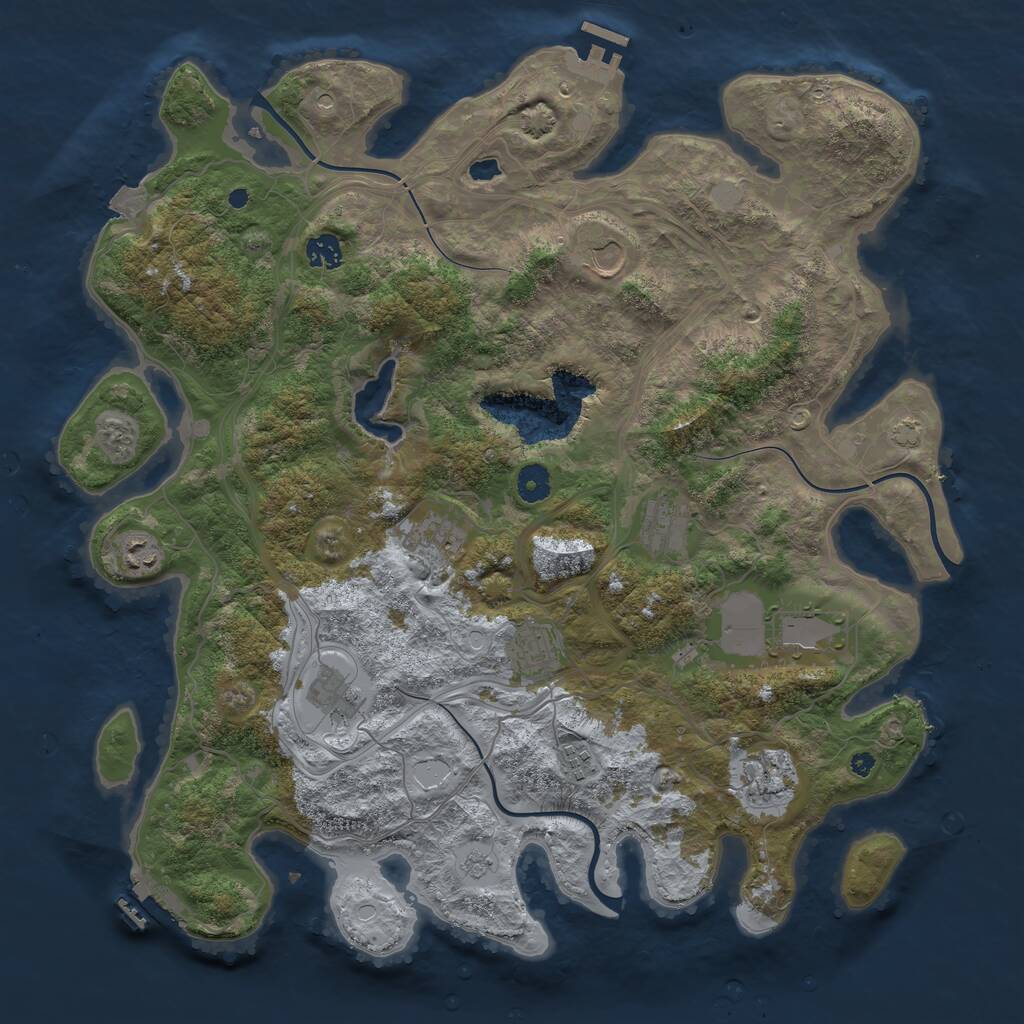 Rust Map: Procedural Map, Size: 4250, Seed: 128319545, 16 Monuments