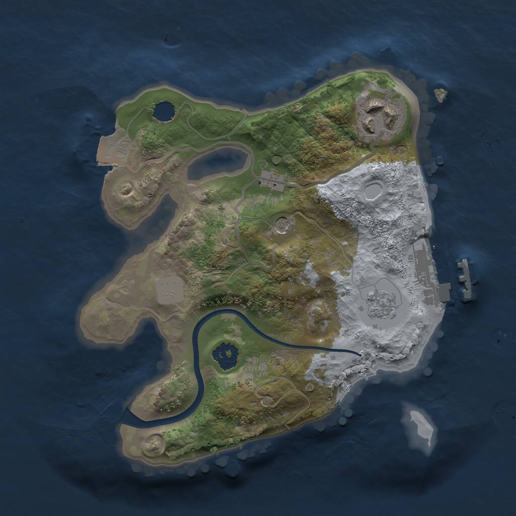 Rust Map: Procedural Map, Size: 2000, Seed: 252525, 5 Monuments