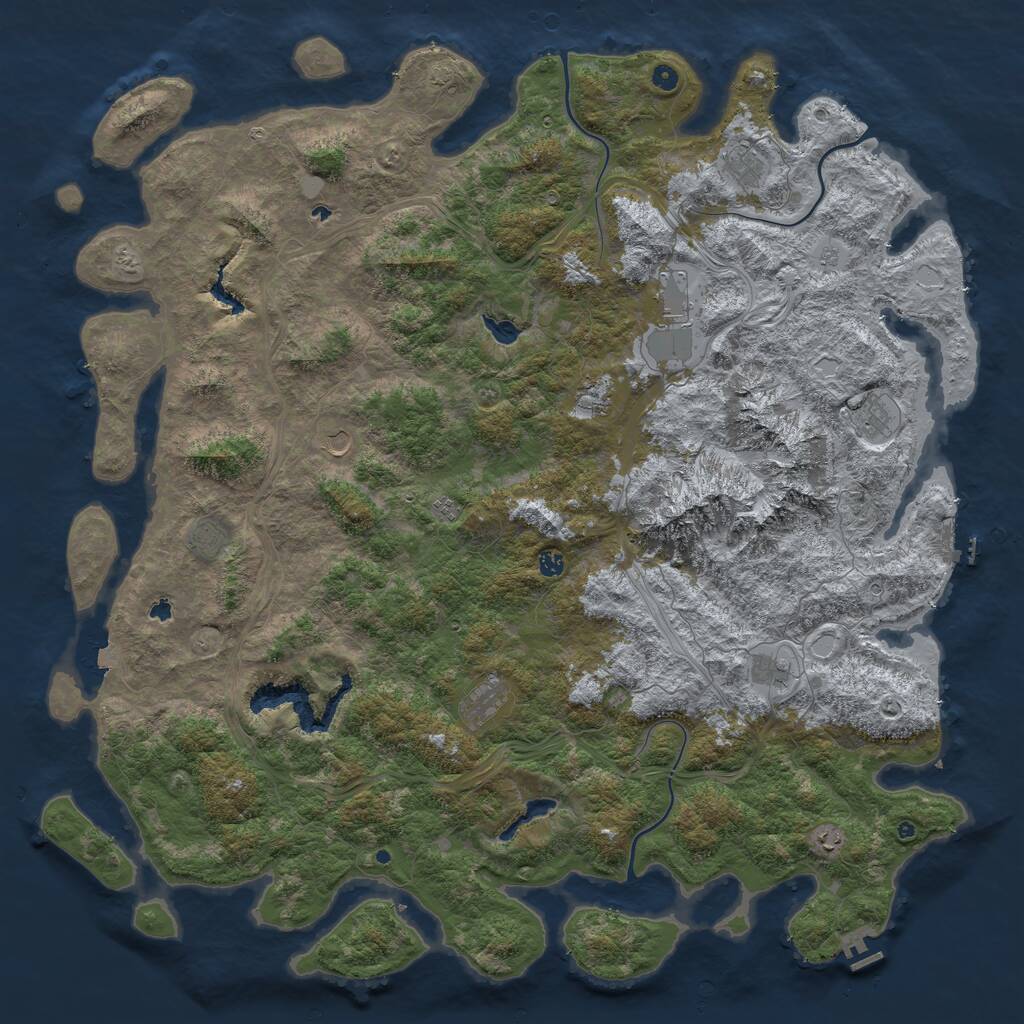 Rust Map: Procedural Map, Size: 6000, Seed: 8753000, 17 Monuments