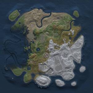 Thumbnail Rust Map: Procedural Map, Size: 3500, Seed: 348672732, 13 Monuments