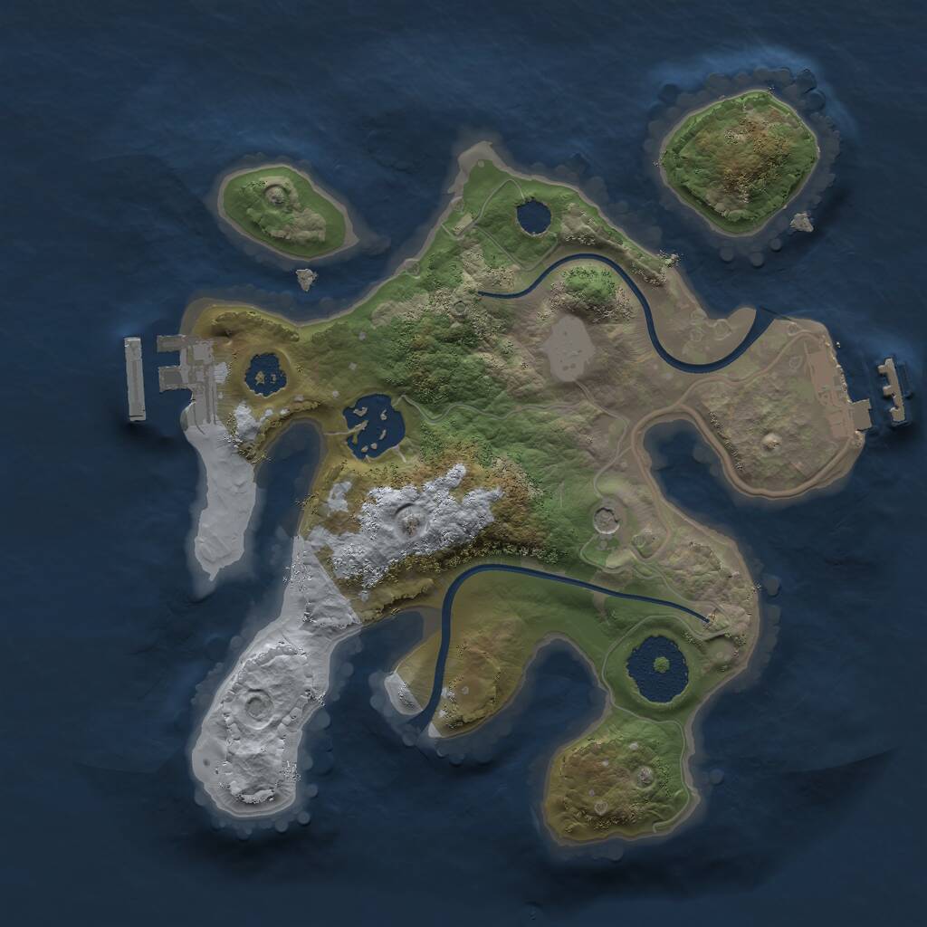 Rust Map: Procedural Map, Size: 2250, Seed: 529948022, 5 Monuments