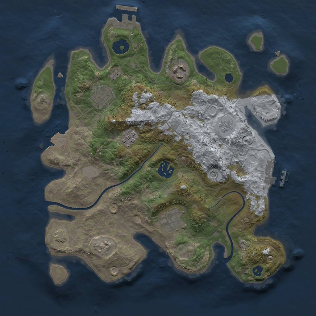 Rust Map: Procedural Map, Size: 3000, Seed: 1475148061, 11 Monuments