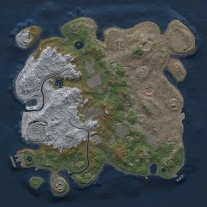 Thumbnail Rust Map: Procedural Map, Size: 3700, Seed: 582651570, 16 Monuments