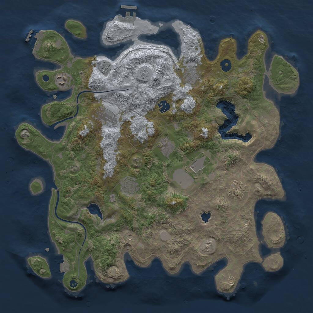 Rust Map: Procedural Map, Size: 4000, Seed: 27218997, 15 Monuments