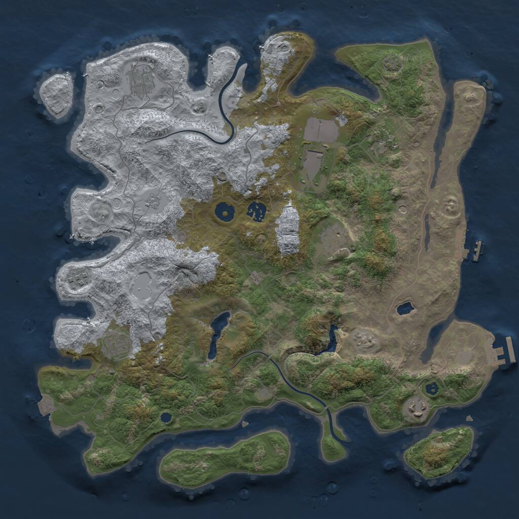 Rust Map: Procedural Map, Size: 4000, Seed: 6515, 14 Monuments