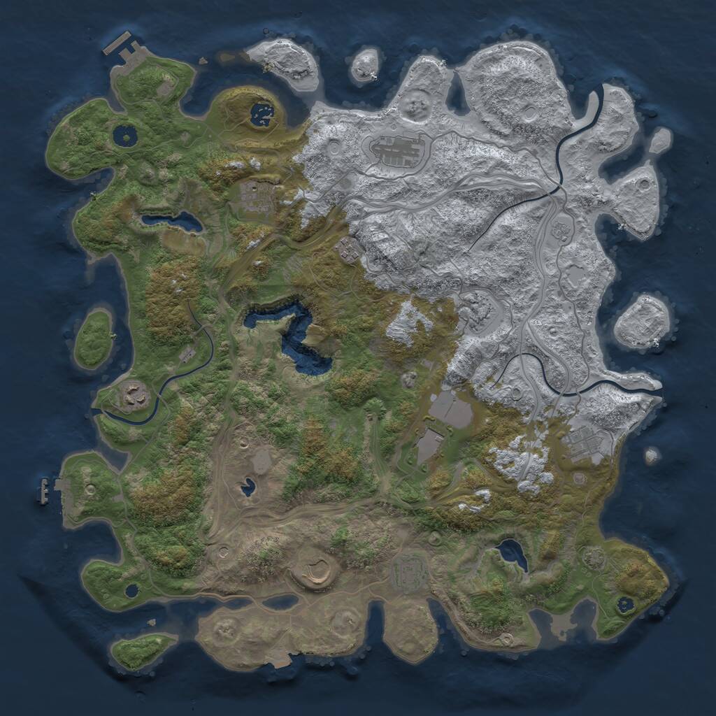 Rust Map: Procedural Map, Size: 4500, Seed: 510177488, 16 Monuments