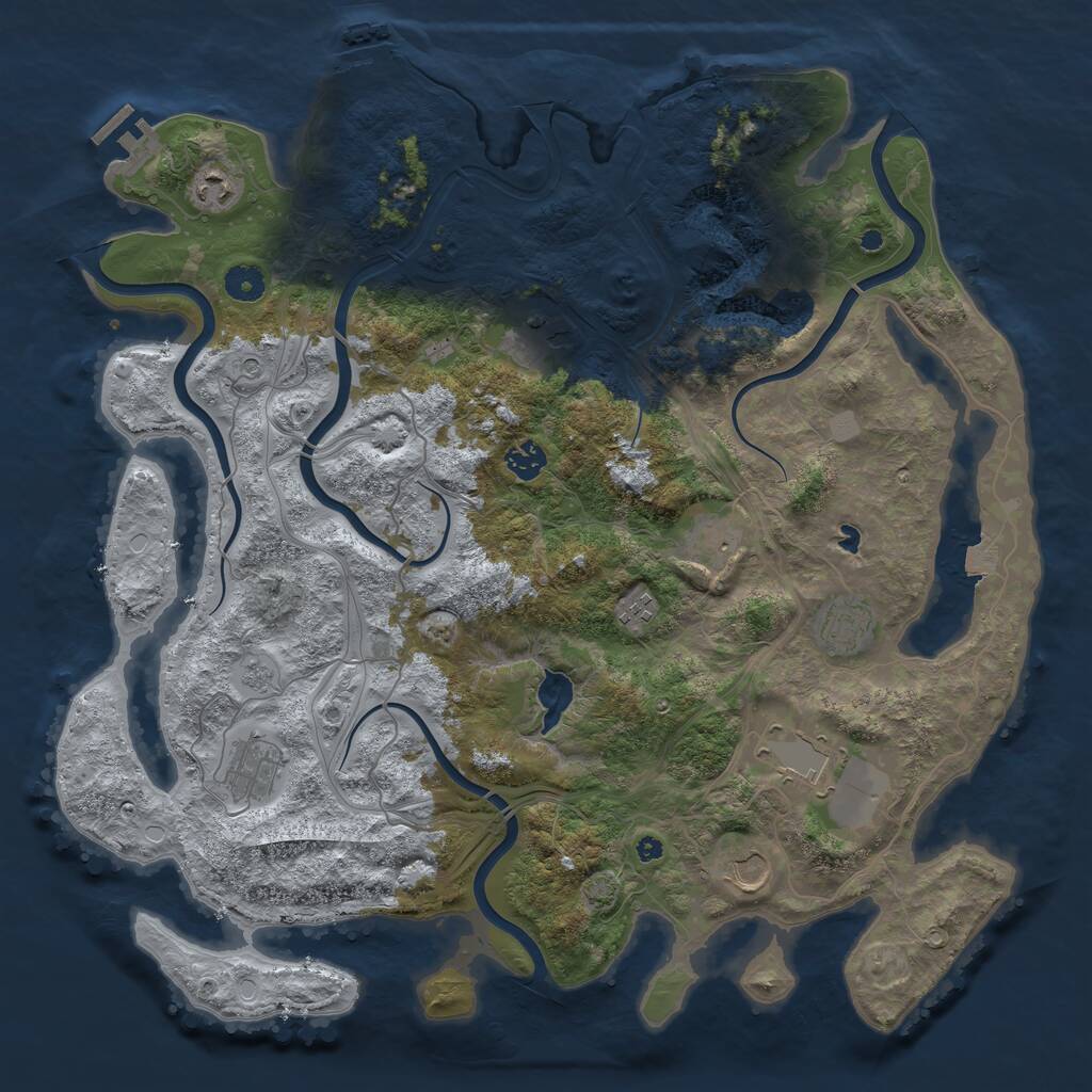 Rust Map: Procedural Map, Size: 4250, Seed: 1974705615, 15 Monuments
