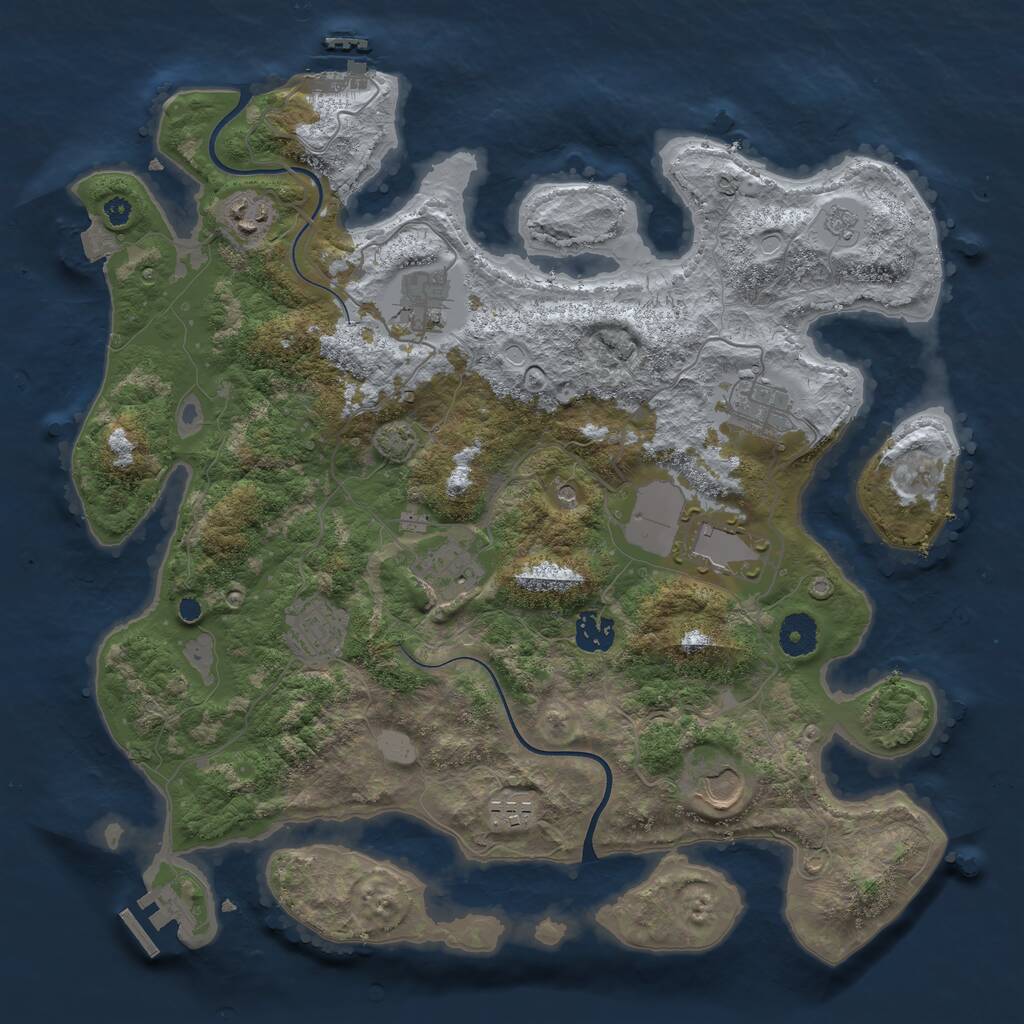 Rust Map: Procedural Map, Size: 3750, Seed: 635454736, 15 Monuments
