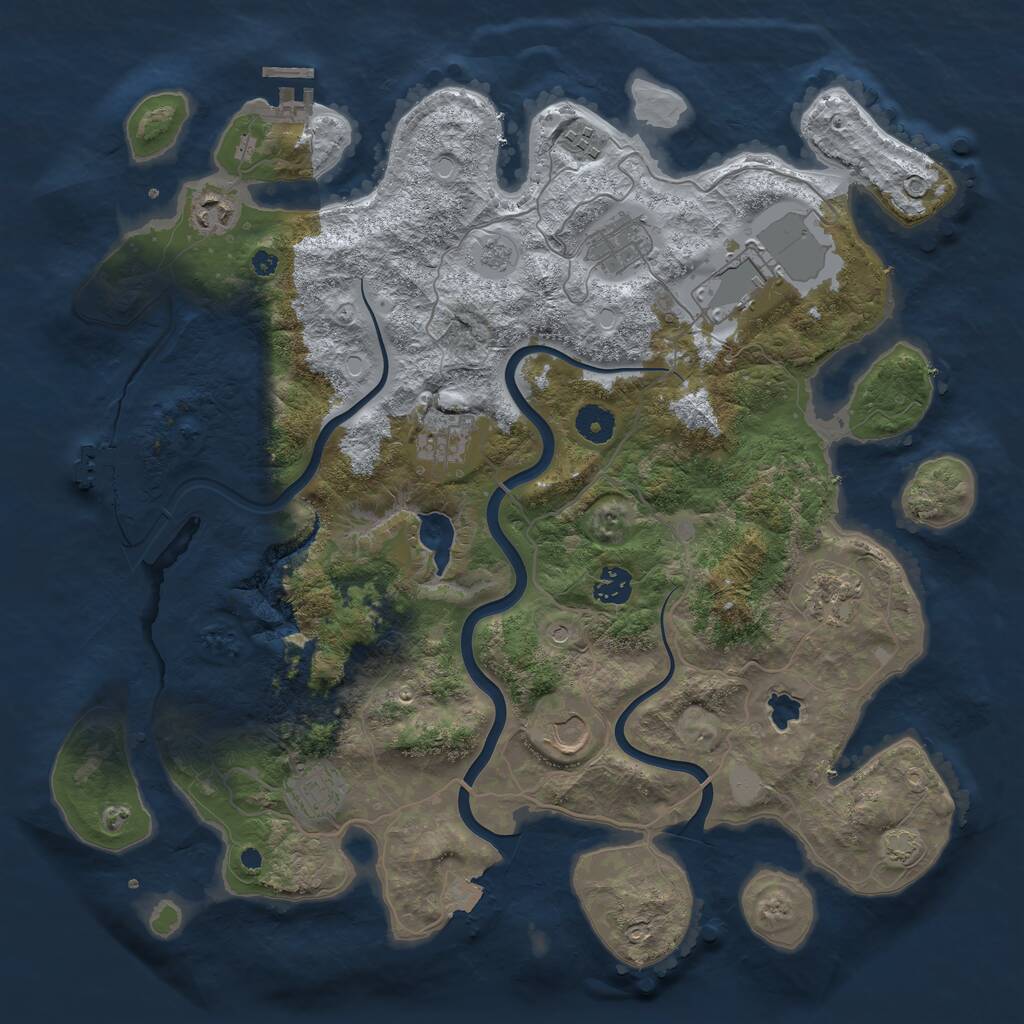 Rust Map: Procedural Map, Size: 4000, Seed: 494890946, 15 Monuments