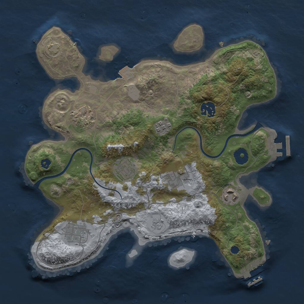 Rust Map: Procedural Map, Size: 3000, Seed: 934460533, 12 Monuments